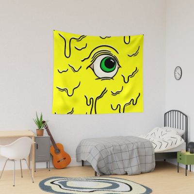 Yellow & Green Slimy Cyclops Eye Tapestry Official Subtronics Merch